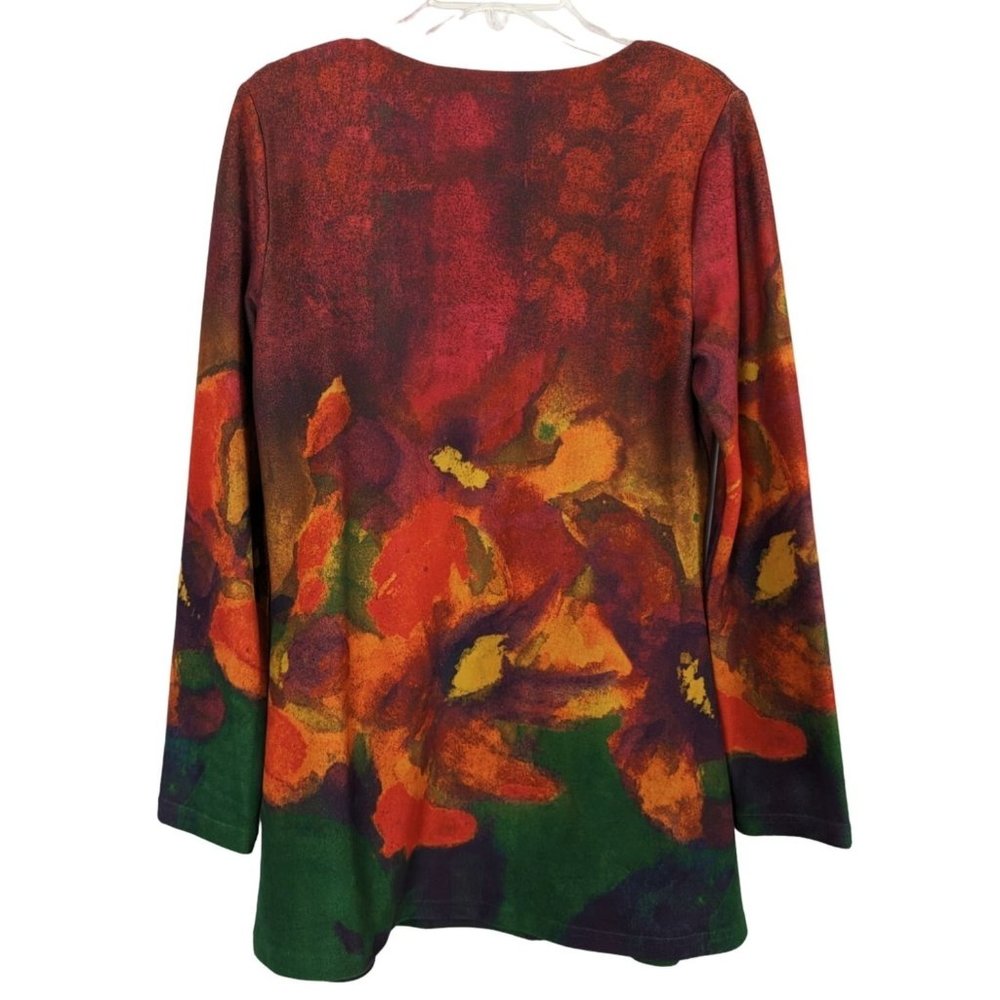 Feratelli Art Abstract Floral print long sleeve tunic top Size S - Picture 5 of 5